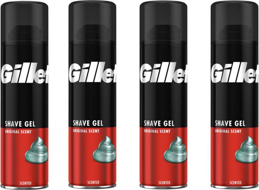 Gillette Normale Huid Scheergel Mannen 4x200ml Voordeelverpakking