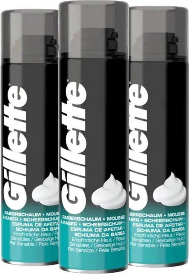 Gillette Pakket 3x scheerschuim 200ml voor de gevoelige huid