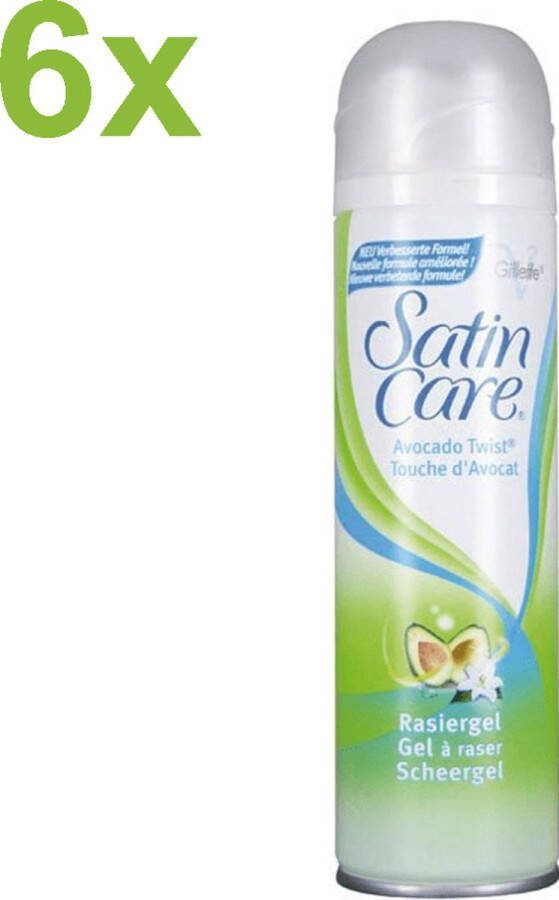 Gillette Satin Care Avocado Twist Scheergel 6x 200ml