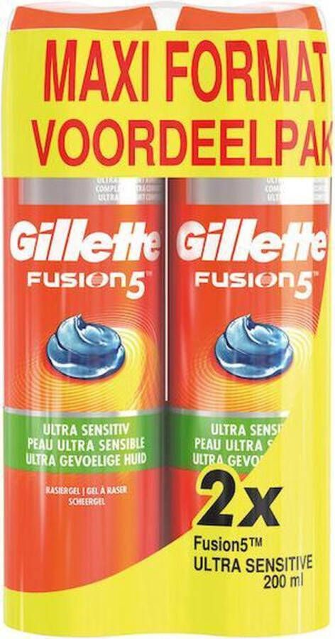 Gillette Scheergel Fusion5 2 x 200 ml Voordeelpak