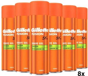 Gillette Scheergel Fusion5 Ultra Sensitive 200 ml 8 stuks