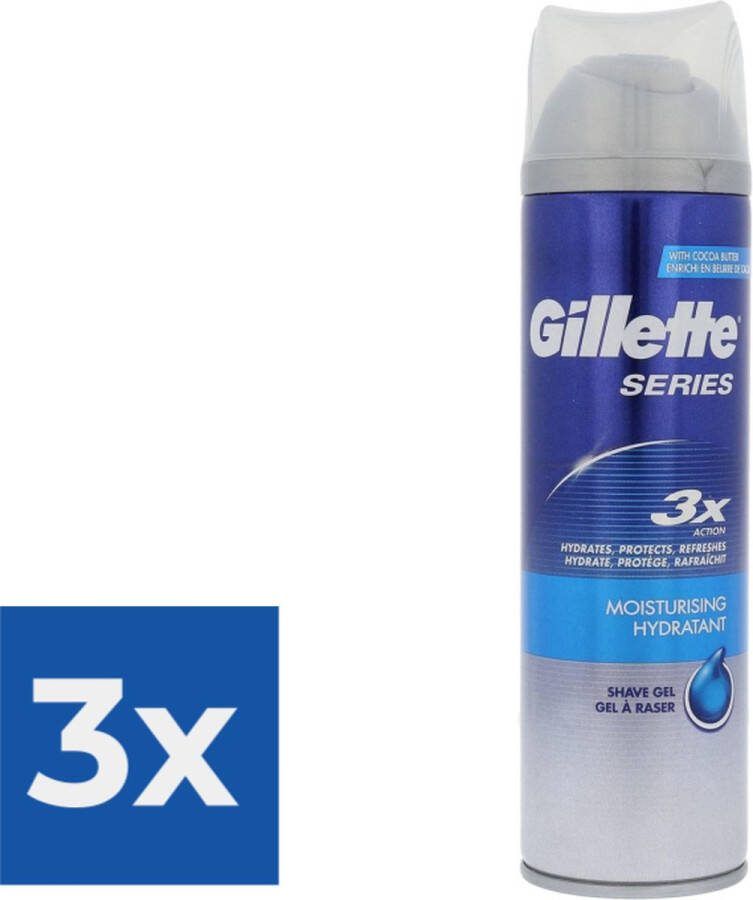 Gillette Scheergel Series Moisturizing 200 ml Voordeelverpakking 3 stuks