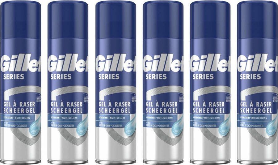 Gillette Scheergel Series Moisturizing 200 ml Voordeelverpakking 6 stuks