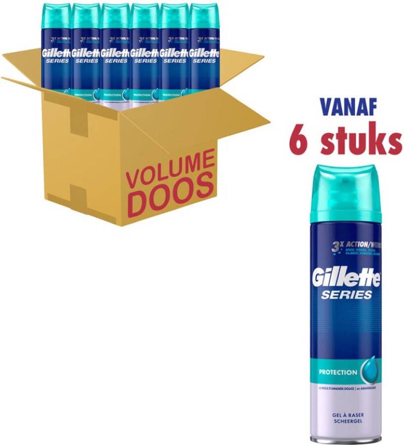 Gillette Scheergel Series Protection voordeelverpakking 6 x 200 ml