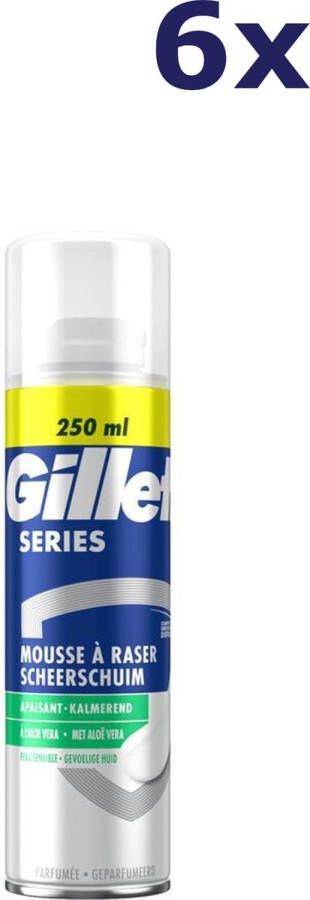 Gillette Series verzachtende scheerschuim met Aloë Vera 6 x 250 ml voordeelverpakking