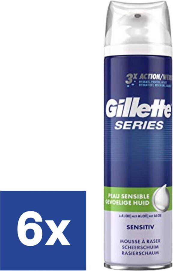 Gillette Scheerschuim Sensitive 6 x 250ml