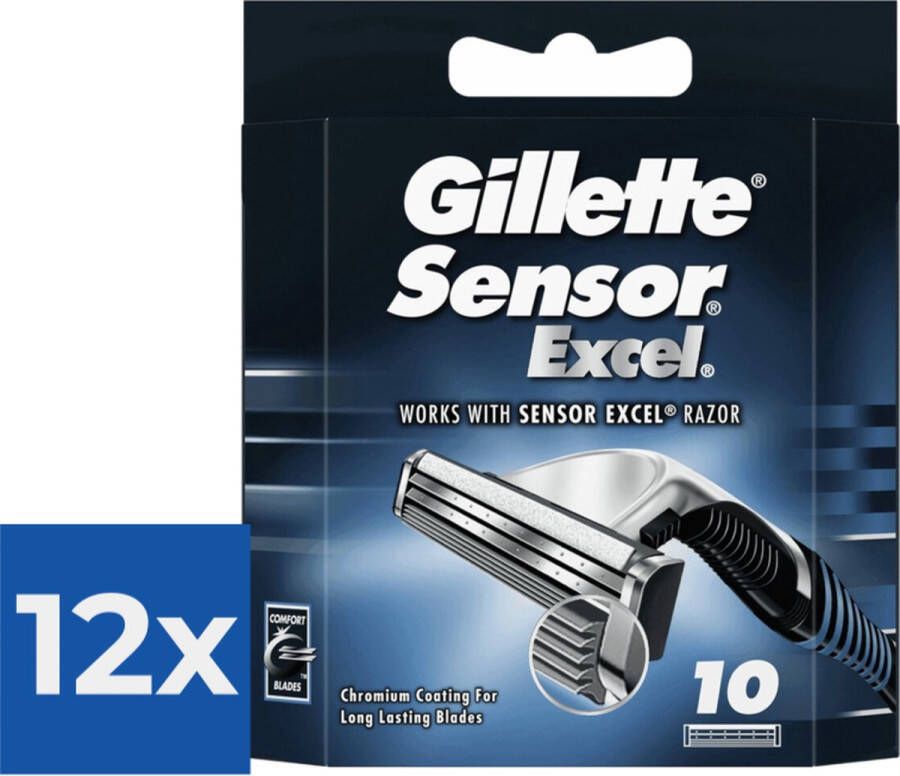 Gillette Sensor Excel 10 stuks Scheermesjes Voordeelverpakking 12 stuks