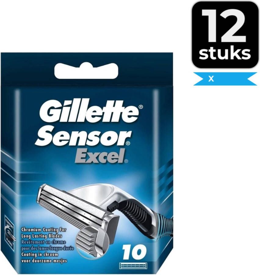 Gillette Sensor Excel Scheermesjes Mannen 10 Stuks Voordeelverpakking 12 stuks