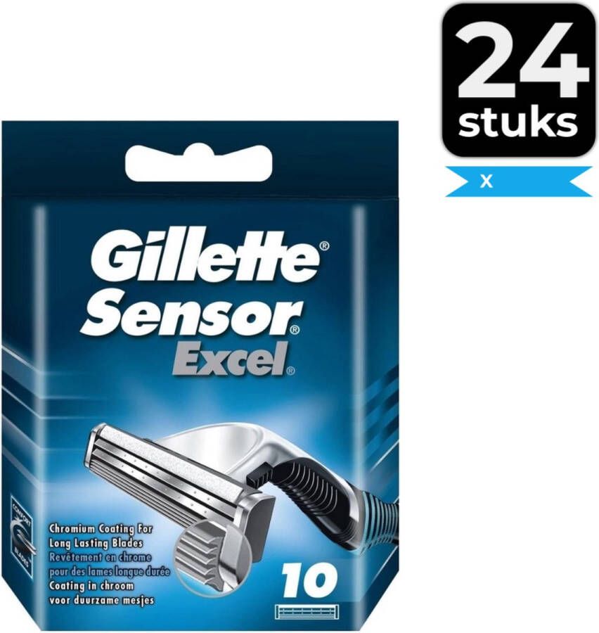 Gillette Sensor Excel Scheermesjes Mannen 10 Stuks Voordeelverpakking 24 stuks
