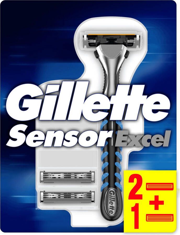 Gillette Sensor Excel Scheerhouder + 2 Excel 1 Sensor3 Scheermesjes