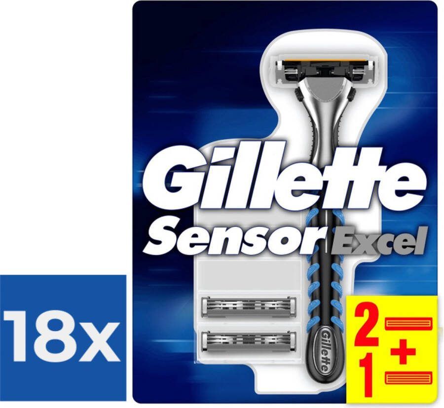 Gillette Sensor Excel Scheersysteem voor Mannen Voordeelverpakking 18 stuks
