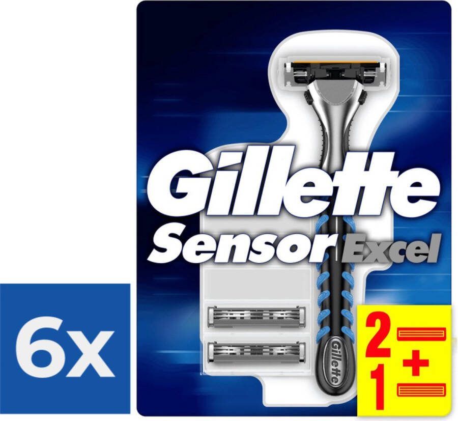 Gillette Sensor Excel Scheersysteem voor Mannen Voordeelverpakking 6 stuks