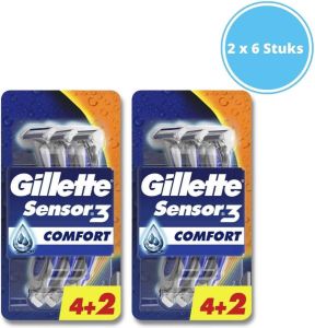 Gillette Sensor3 Comfort Wegwerpmesjes Mannen 6 Stuks 2 Stuks