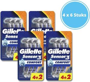 Gillette Sensor3 Comfort Wegwerpmesjes Mannen 6 Stuks 4 Stuks