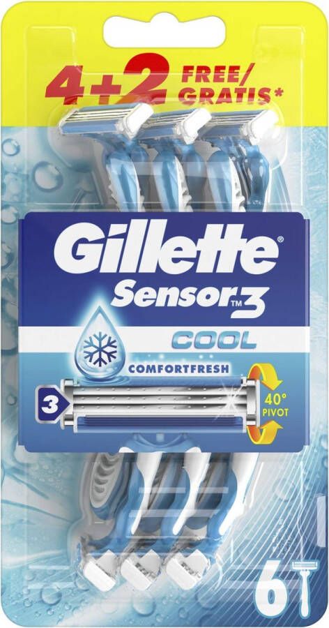 Gillette Sensor3 Cool Wegwerpmesjes Mannen 6 stuks