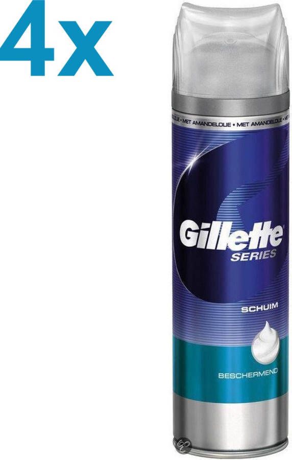 Gillette Series Beschermend Scheerschuim 4x 250 ml Voordeelverpakking