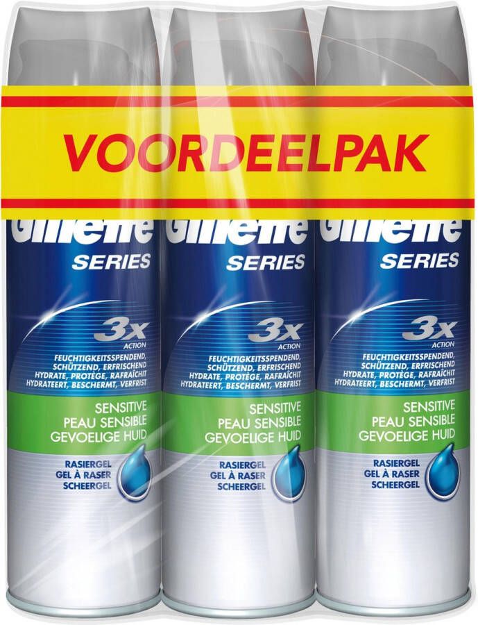 Gillette Series Gevoelige Huid 3 x 200 ml Scheergel