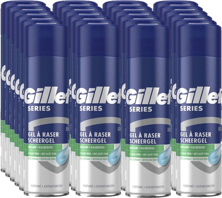 Gillette Series Scheergel Sensitive Skin Voordeelverpakking 24 x 200 ml