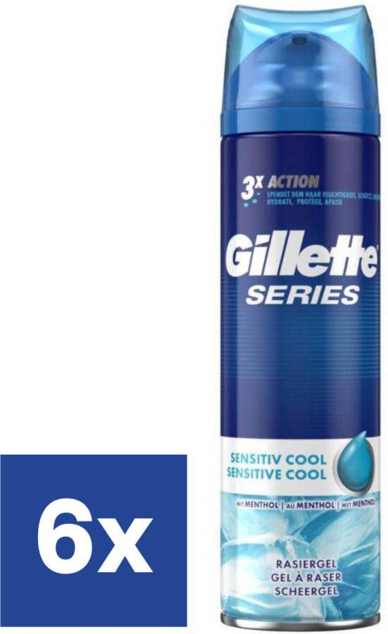 Gillette Series Sensitive Cool Scheergel 6 x 200 ml