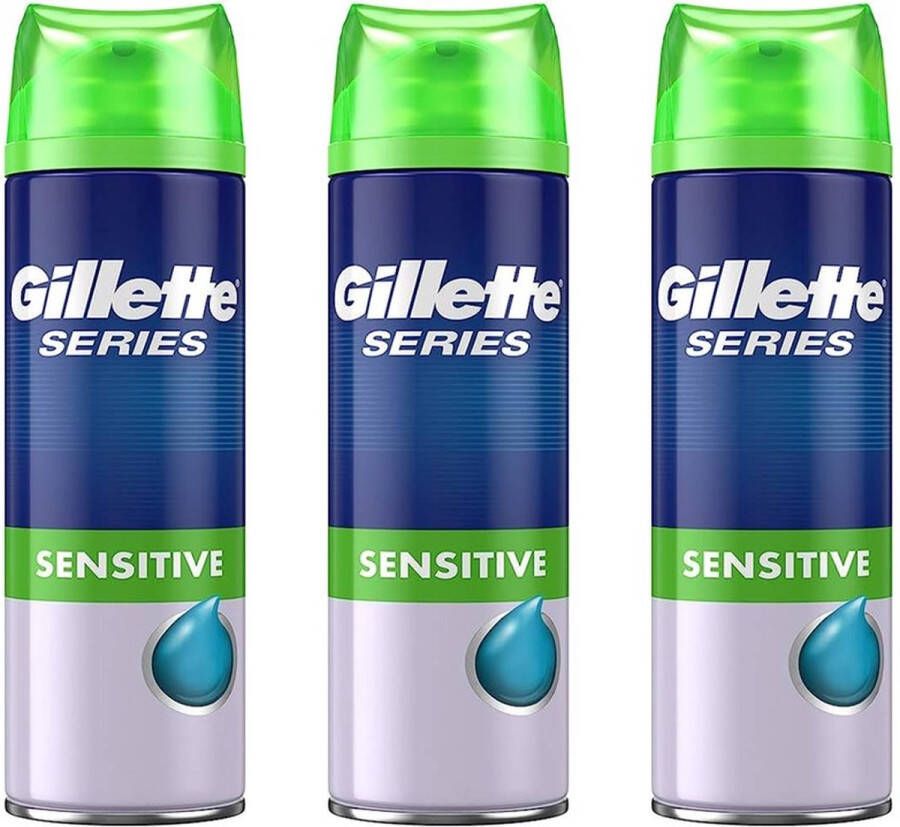 Gillette Series Sensitive Scheergel Voordeelverpakking 3 x 200 ml