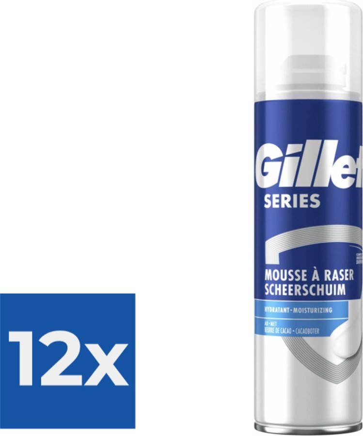 Gillette Series Verzorgende Scheerschuim Mannen 250 ml Voordeelverpakking 12 stuks