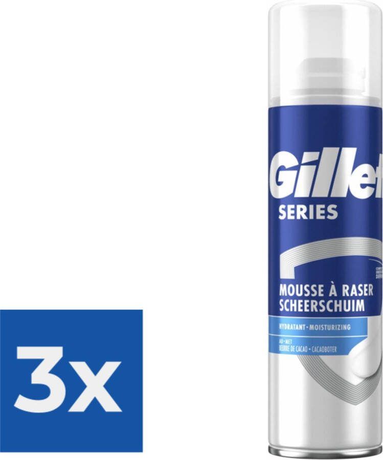 Gillette Series Verzorgende Scheerschuim Mannen 250 ml Voordeelverpakking 3 stuks
