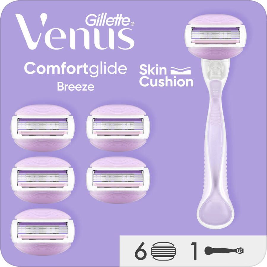 Gillette Venus Comfortglide Breeze 1 Handvat 6 Scheermesjes Voor Een Gladde Zachte Scheerbeurt