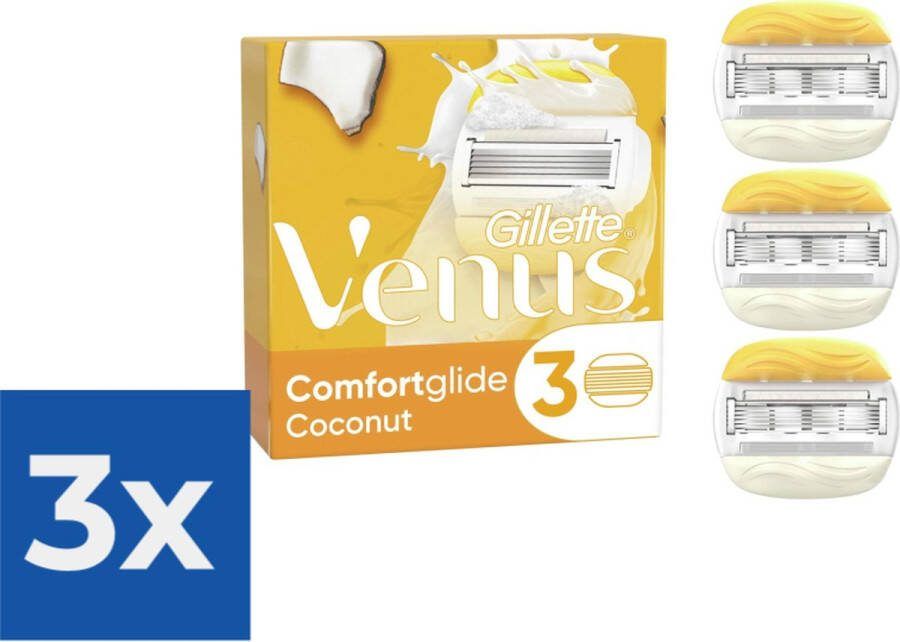Gillette Venus Comfortglide Coconut Scheermesjes Voor Vrouwen 3 Navulmesjes Voordeelverpakking 3 stuks