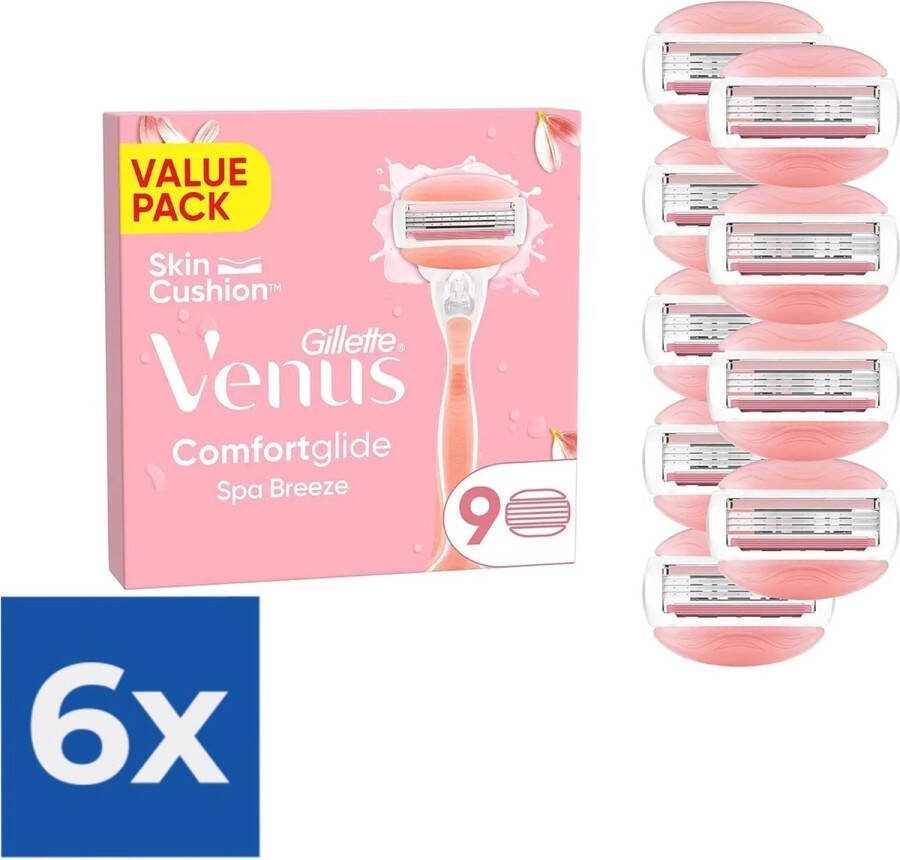 Gillette Venus Comfortglide Spa Breeze Scheermesjes 9 Navulmesjes Voordeelverpakking 6 stuks