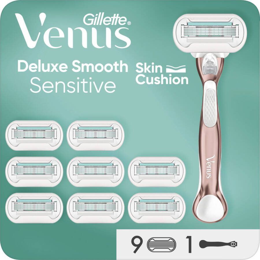 Gillette Venus Deluxe Smooth Sensitive 1 Scheermes 9 Scheermesjes
