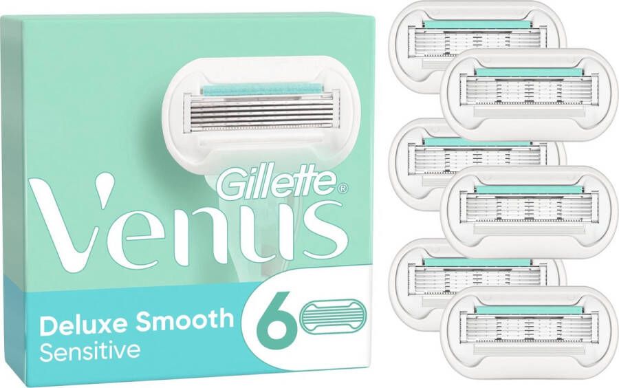 Gillette Venus Deluxe Smooth Sensitive Scheermesjes Voor Vrouwen 6 Navulmesjes