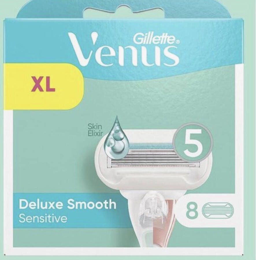 Gillette Venus Deluxe Smooth Sensitive scheermesjes voor vrouwen 8 Navulmesjes