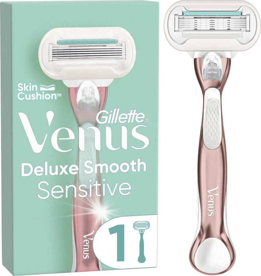 Gillette Venus Deluxe Smooth Sensitive Scheersysteem Voor Vrouwen RoseGold 1 Handvat 1 Navulmesje 1 Scheermesje