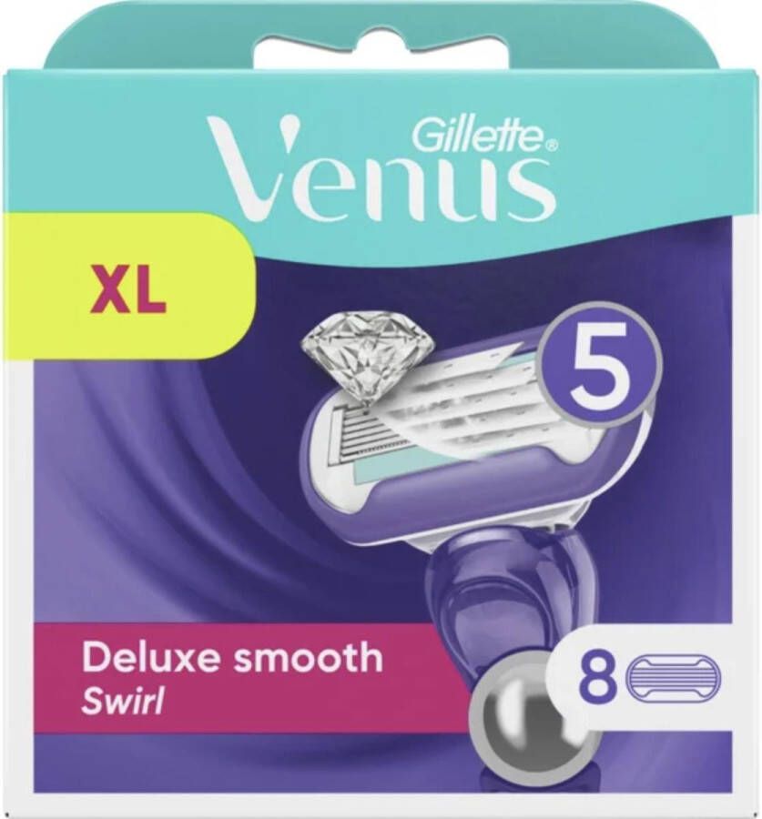 Gillette Venus Deluxe Smooth Swirl Scheermesjes Voor Vrouwen 8 Navulmesjes