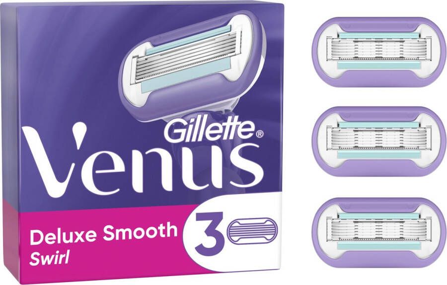 Gillette Venus Deluxe Smooth Swirl Voor Een Gladde Scheerbeurt 3 Navulmesjes