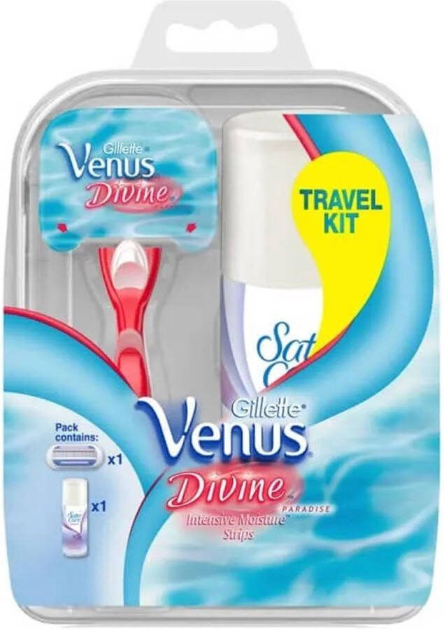 Gillette Venus Gillette – Venus Divine Paradise 1x Scheersysteem + 1x Navulmesje + Satin Care Floral Passion Scheergel 75ml