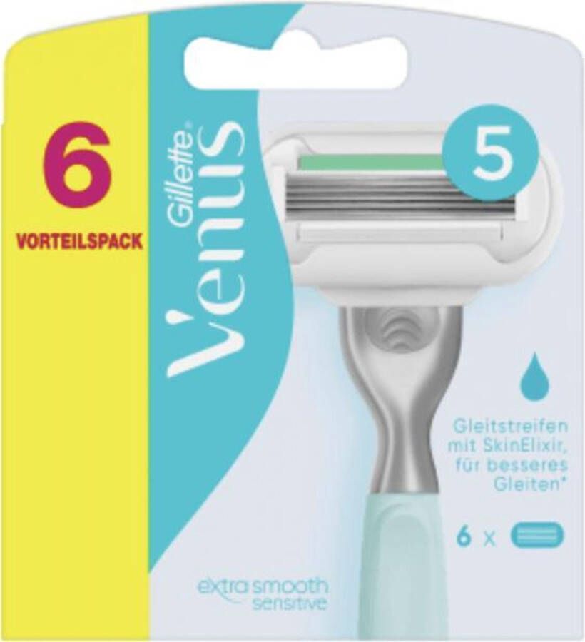 Gillette Venus Extra Smooth- Sensitive Extra Glad 6 stuks Scheermesjes vrouwen