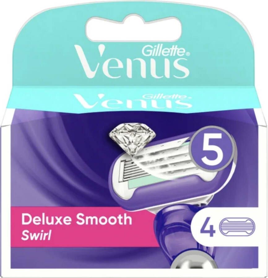 Gillette Venus Gillette Deluxe Smooth Swirl Scheermesjes voor Vrouwen 4 Navulmesjes