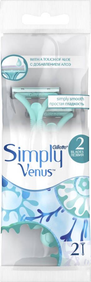 Gillette Venus Gillette Simply Venus With a Touch of Aloe Travelpack 2 Disposable Razors (2 Wegwerpscheermesjes )