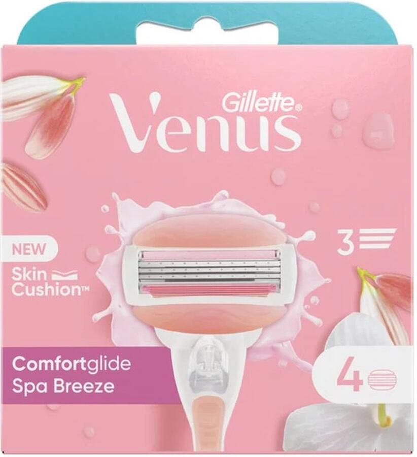 Gillette Venus Comfortglide Spa Breeze Scheermesjes Navulmesjes 4 Stuks