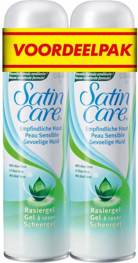 Gillette Venus SATIN CARE scheergel gevoelige huid 2x200ML