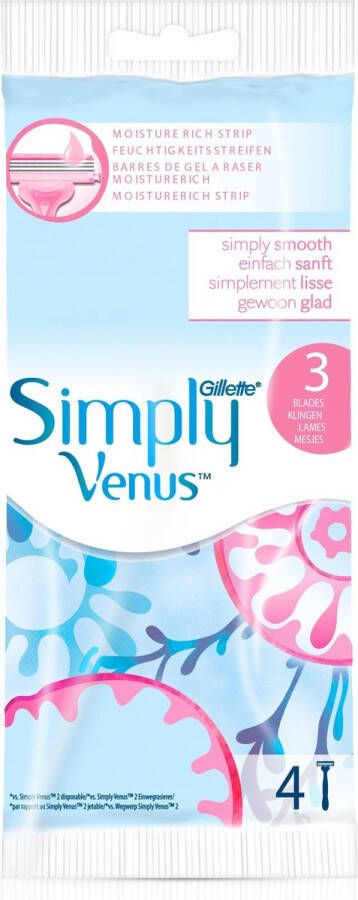 Gillette Venus Simply3 4 Stuks Wegwerpscheermesjes