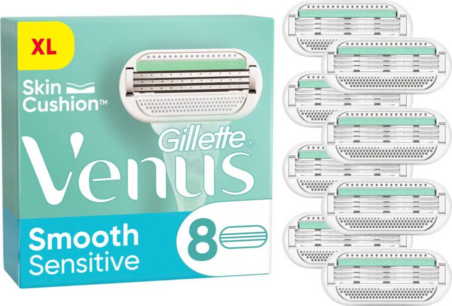 Gillette Venus Smooth Mesjes Met Beschermende Kussentjes 8 Scheermesjes