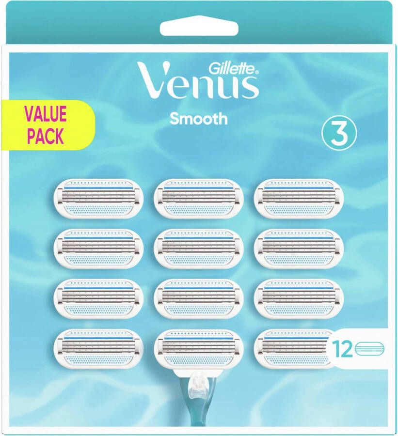 Gillette Venus Smooth Scheermesjes Voor Vrouwen 12 Navulmesjes