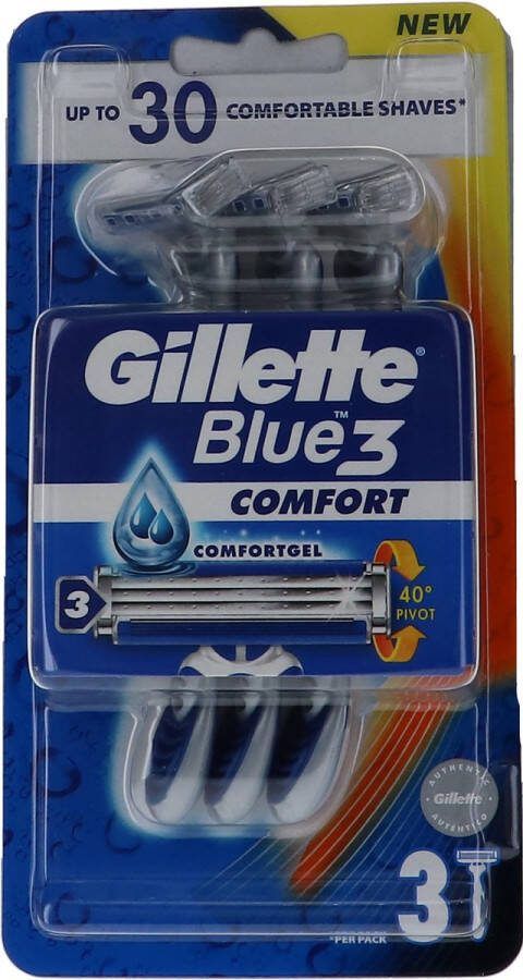 Gillette Voordeelverpakking van 3 x Blue III Comfort 3 stuks (5838)