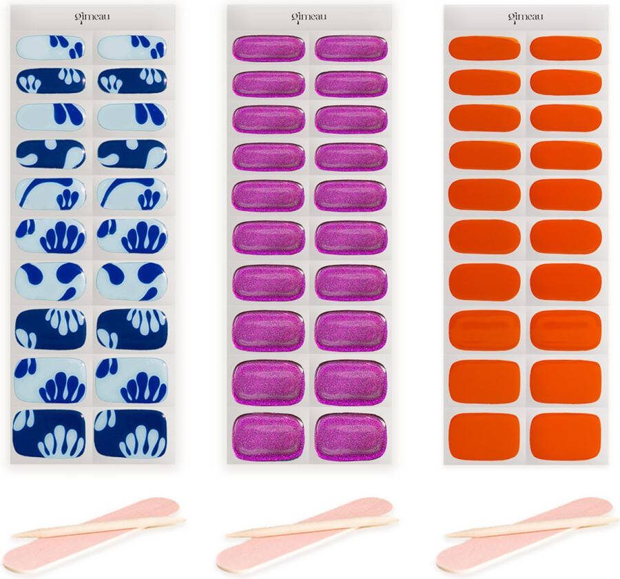 Gimeau Gel Nail Stickers Nail Art 3 pack