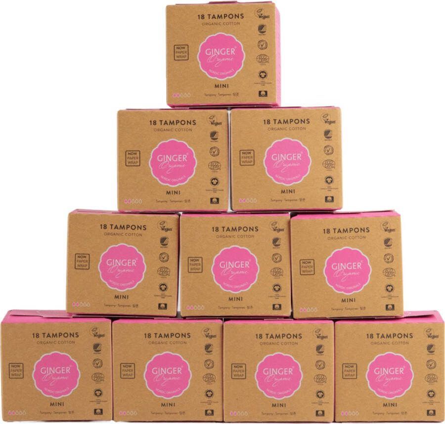 Ginger Organic Mini Tampons Voordeelverpakking Biologisch afbreekbaar Absorberend Huidvriendelijk Luxe ontwerp