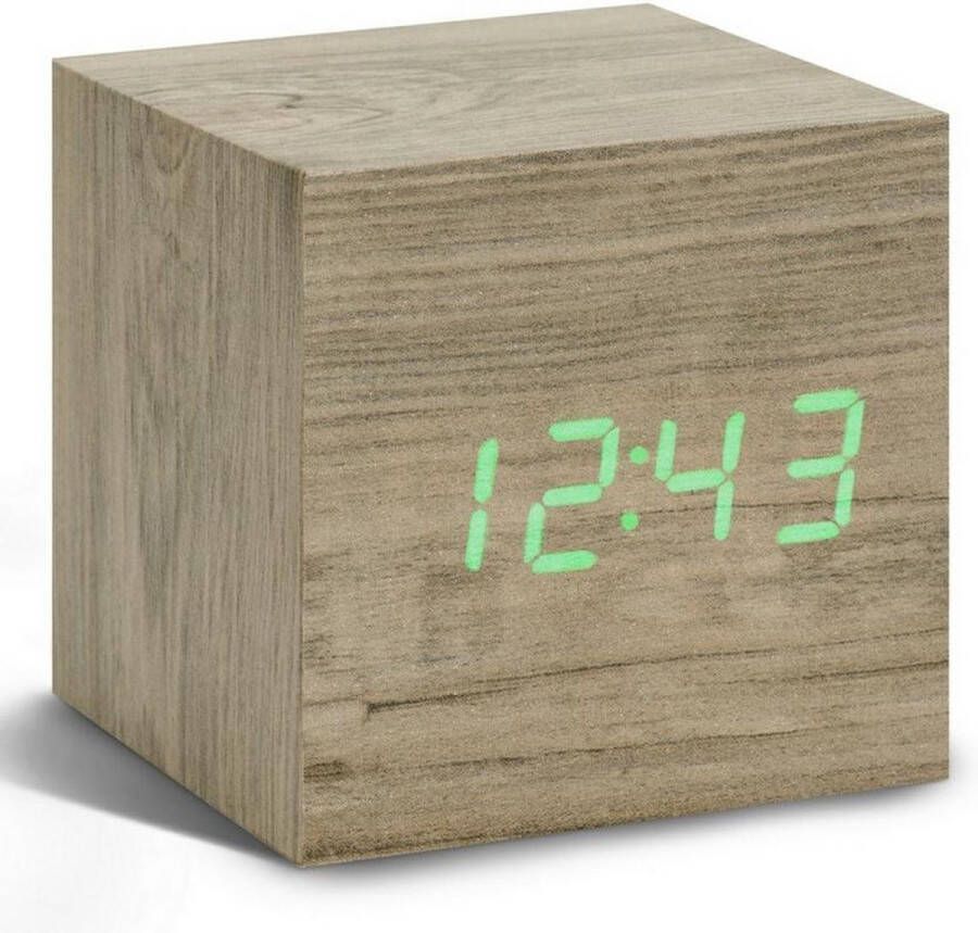 Gingko Cube Click Clock wekker ash
