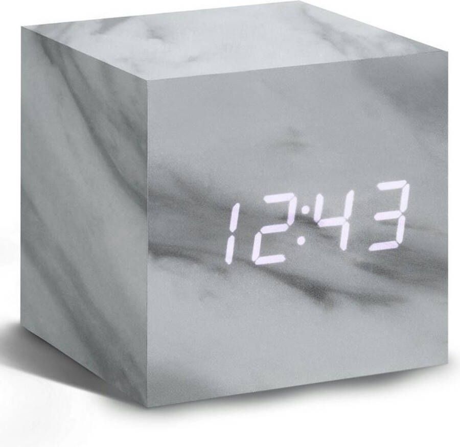 Gingko Cube Click Clock wekker marmer