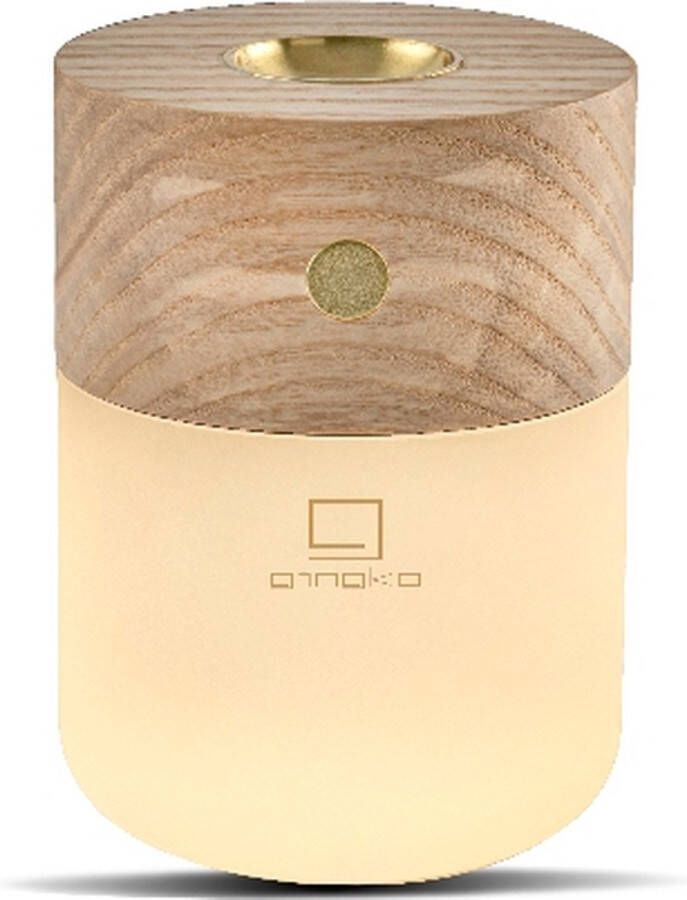 Gingko – Smart Diffuser Lamp – Notenhout Verdamper – Aromatherapie Geurverspreider Oplaadbaar Luxe lamp